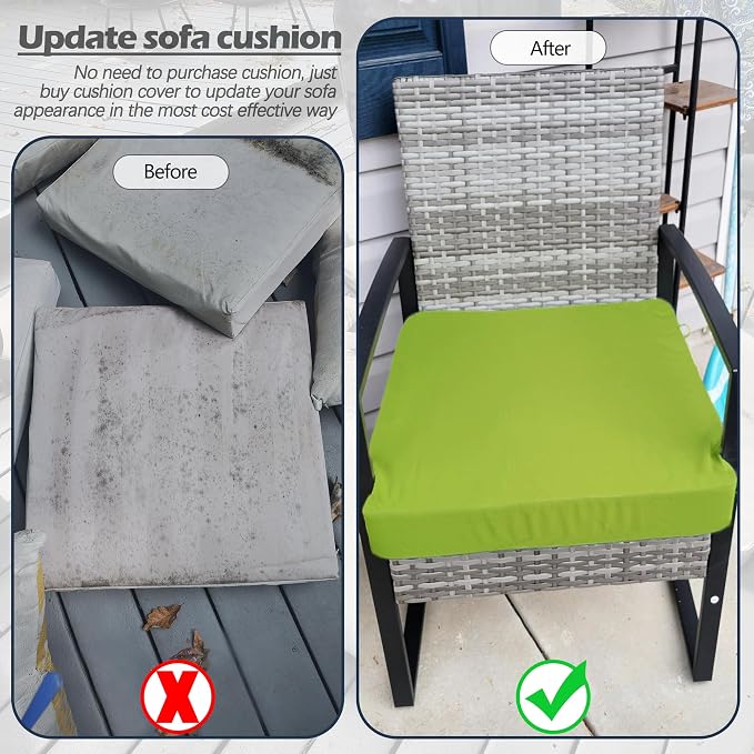 Sqodok Patio Cushion Cover 24x22 inch, Outdoor Seat Cushion Slip Cover - Image 8