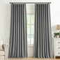 Vision Home Pinch Pleated Dark Grey Blackout Curtains 108 inch Linen Blended by VisionHome