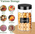 Plastic Jars with Lids 6OZ 42PCS Small Empty Slime Cosmetics Containers Clear Gift Food Jars Round PET Cream Jars with Black Lids Pen Labels for Kitchen Storage Spices Dry Food Body Butter