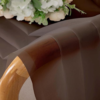 Sheer Curtains, Chocolate Sheer Curtains 78 inch Length 2 Panels Set, Rod - Image 7