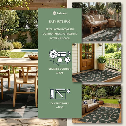 Lahome Semi Circle Easy Jute Kitchen Runner Rug - Image 2