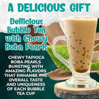 Fusion Select 5 Pack Authentic Tea Flavors Sakura, Lavender, Rose, Thai, Original Milk Tea Kit - Extra Rich Flavor Bubble Drinks, Tapioca Pearls, Straws - Complete Boba Kit