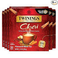 Twinings Chai Black Tea Individually Wrapped Bags, 50 Count (Pack of 6), Sweet, Savoury Spices, Caffeinated, Enjoy Hot or Iced, 300 Teabags