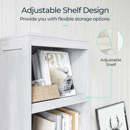LINSY HOME 5-Shelf Bookcase, Narrow Bookshelves Floor Standing Display Storage - Image 8