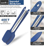 Silicone Spatula Set - 4-Piece Rubber Spatulas Silicone Heat Resistant 600°F for Everyday Task - Seamless Design Kitchen Spatulas for Nonstick Cookware - Royal Blue