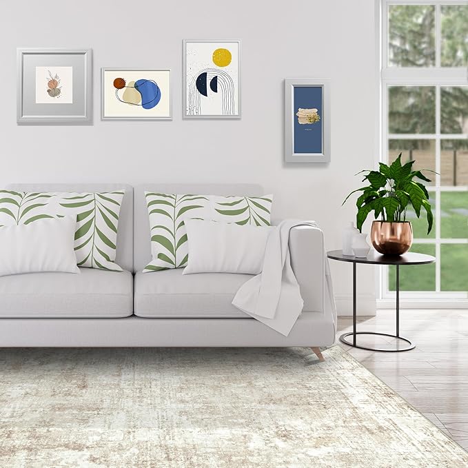 Aelenmu 9x12 Area Rugs for Living Room Bedroom Dining Room Washable Beige | - Image 3