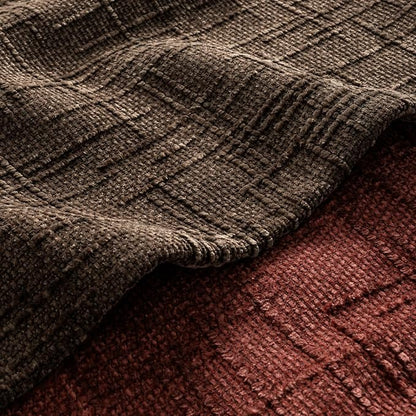MIULEE Chenille Textured Throw Pillow Covers Reddish Brown 18x18 Set of 2 | - Image 2