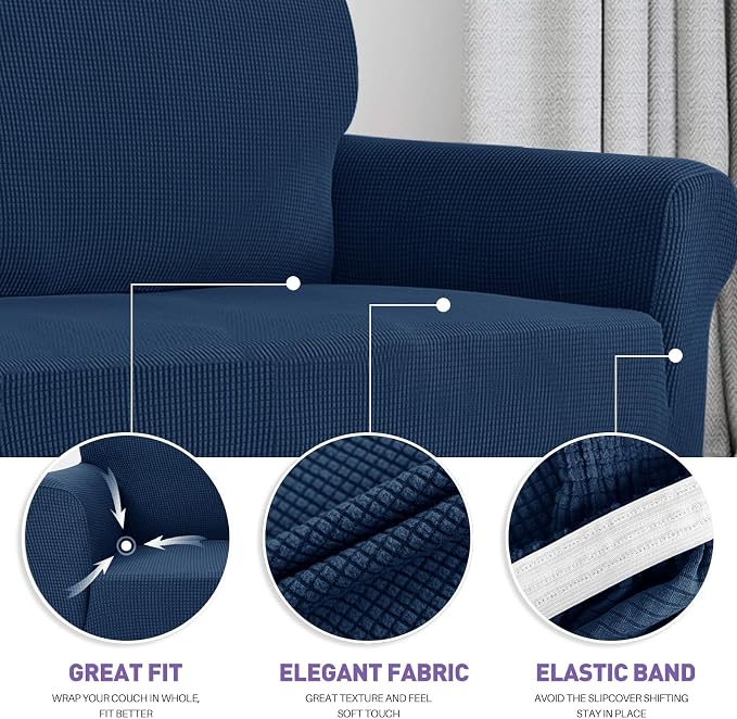 ZNSAYOTX Super Stretch Couch Cover Love Seat Sofa Covers - Image 3