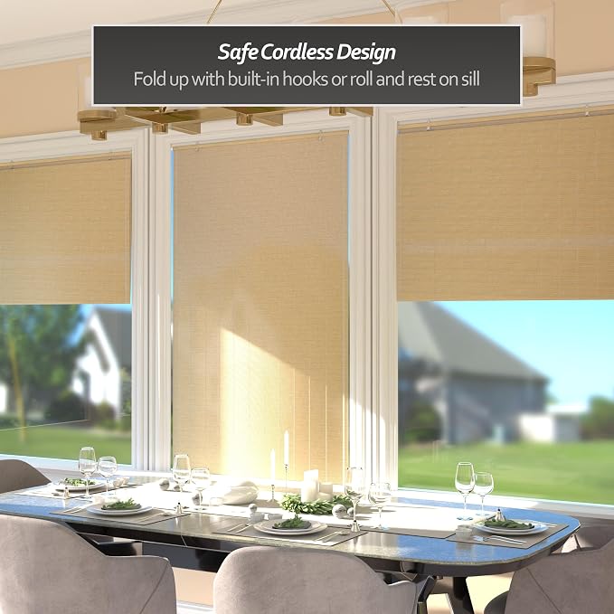 Red Lantern Matchstick Cordless Window Shade - Image 3