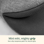 Cuisinart Mini Oven Mitts – 5.5” x 7” Heat-Resistant Kitchen Mitts for Oven with Non-Slip Neoprene Palm, Cotton Filling, and Fabric Loop – Durable Oven Mitt Set for Cooking & Baking (Black)
