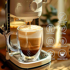Set of 2 Double Walled Glass Coffee Mugs 16 Ounces Insulated Layer Coffee Cups with Handle Borosilicate Glass Espresso Cup for Hot Beverage,Cappuccino,Tea,Latte,Wine,Microwave Safe