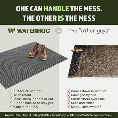 WaterHog Squares Front Door Mat Indoor Outdoor Entrance, All-Weather Mats | - Image 5