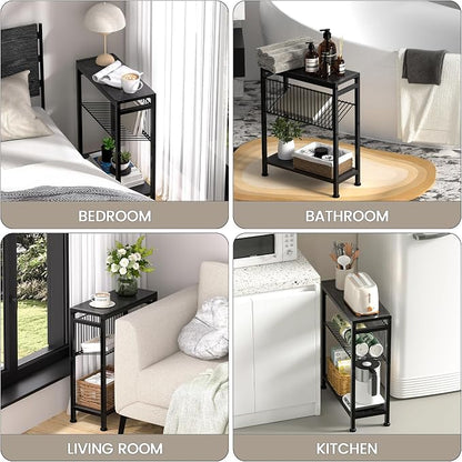 End Table for Small Space, 3-Tier Narrow Side Table - Image 5