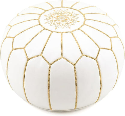 Marrakesh Gallery Genuine Leather Round Pouf Unstuffed by MarrakeshGallery