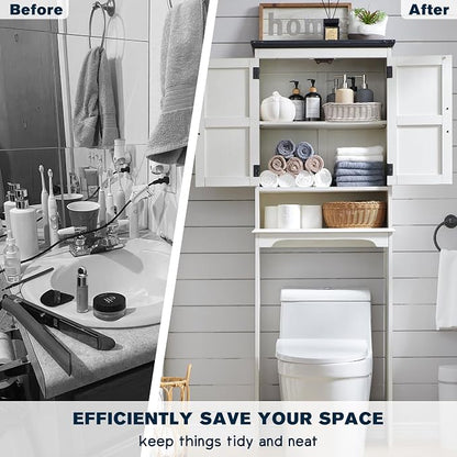 ACCOHOHO Over The Toilet Storage Cabinet, Farmhouse Bathroom Cabinet - Image 4