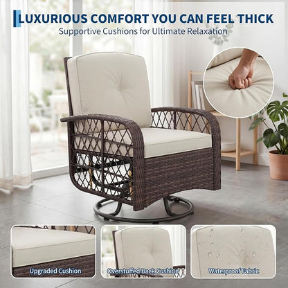 3-Piece Patio Furniture Set, 2 Swivel Rocking Chairs - Image 6