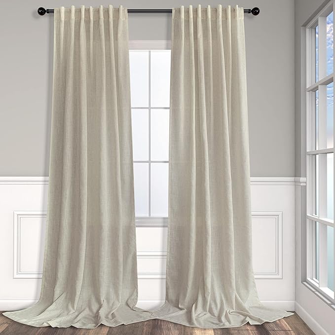 Pitalk Beige Boho Curtains 58 Inches Long by Pitalk