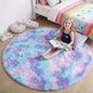 Amdrebio Purple Rainbow Mermaid Shag Round Rug 5Ft by Amdrebio