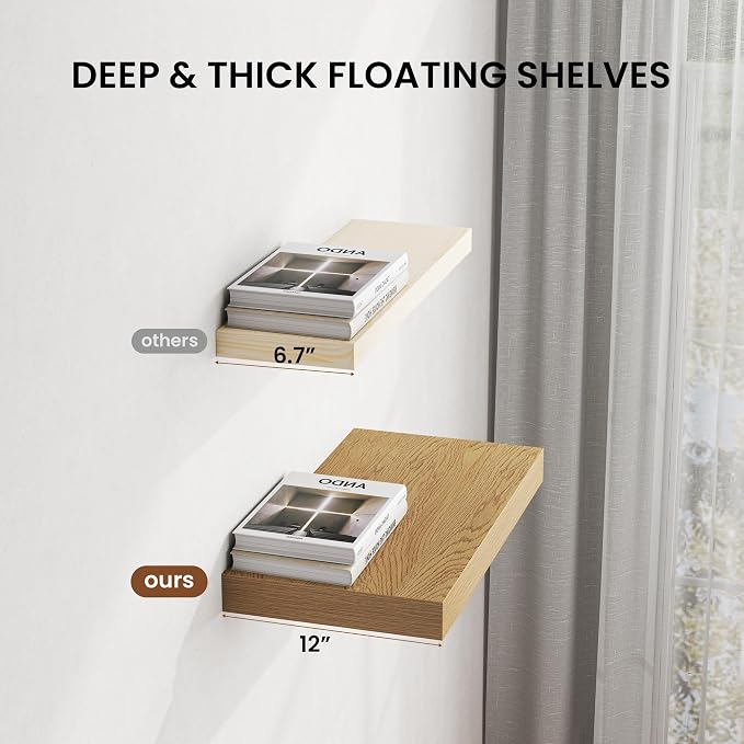 Dreamland 55" Floating Shelves for Wall, Wall-Mounted Shelves for Bedroom - Image 3