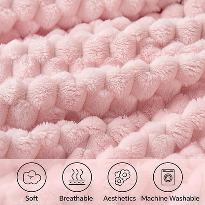 BEDELITE Pink King Blanket for Bed, Soft Cozy Gifts for Women, 108 * 90 | 3D - Image 4