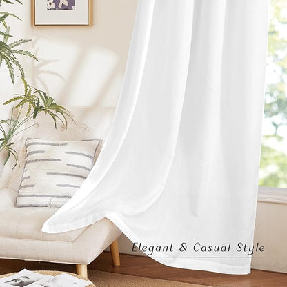 NICETOWN Rustic Linen 144 inch Long Curtains - Image 6