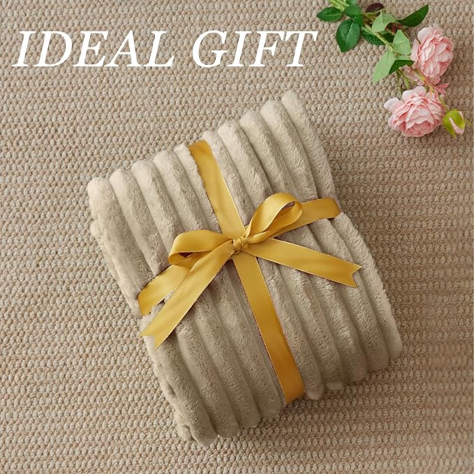 BEDELITE Ribbed Fleece Throw Blanket - Image 2