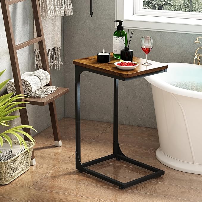 QEEIG C Table Side Table Living Room C Shaped Couch Tray End Table Farmhouse 1 - Image 6