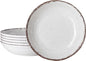 LEHAHA Farmhouse Pasta Bowls, Set of 6, White Melamine Rustic 42 oz Shallow Bowl, Large Salad Bowl, Deep Pasta plate, Dishwasher Safe Serving Bowls.…