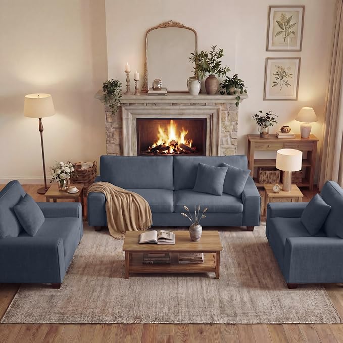 DOPEDIO Modern Living Room Sofa Set, 71.25" Chenille Loveseat by DOPEDIO