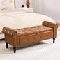 Storage Bench for Bedroom, Faux Leather 51" End of Bed Bench, Queen Size Bench by HOMYKA