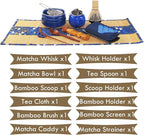 Artcome 12Pcs Japanese Matcha Tea Set - Bowl, Bamboo Whisk, Holder, Brush and Screen - Handmade Ceremony Kit for Traditional Tea Ceremony