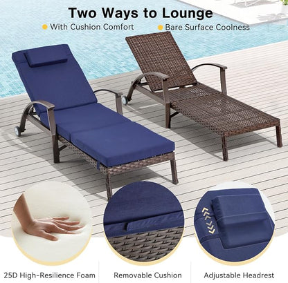 Outdoor Chaise Lounge Chairs Set of 2 - Image 5