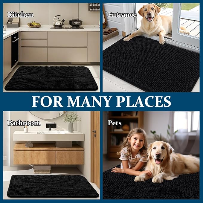 OLANLY Dog Door Mat for Muddy Paws 50x30, Super Absorbent Chenille Mud Mat | - Image 8