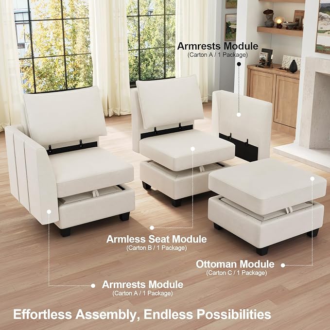 Belffin Modular Sectional Sofa Couch - Image 5