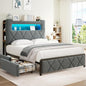 Jocoevol Queen Upholstered LED Bed Frame by JOCOEVOL