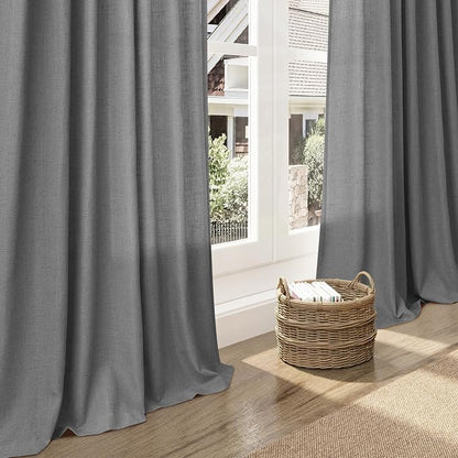 Dark Grey Linen Curtains 84 Inches Long - Image 6