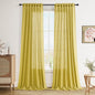 Celery Yellow Linen Curtains 90 Inches Long 2 Panel Set Back Tab Rod Pocket by Nanspring
