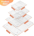 P&P CHEF Baking Cooling Rack Set for Cooking Roasting, 4-Piece Stainless Steel Wire Racks for Oven Use, Healthy & Dishwasher Safe, Rectangle, 8.6 + 9.7+ 11.6 + 15.3 Inch