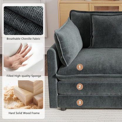 mikibama Modular Sectional Sofa, 111.5 Inch U Shaped Couch Set - Image 5