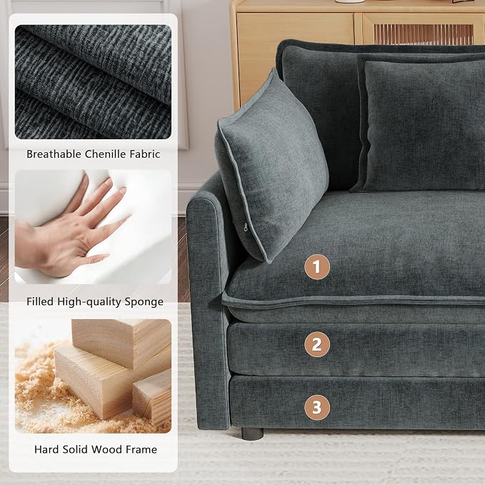 mikibama Modular Sectional Sofa, 146.5 Inch U Shaped Couch Set - Image 5