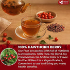 FreshDrinkUS, 16oz Premium Dried Hawthorn Berries – All-Natural, Non-GMO, Perfect for Tea, Smoothies, Baking & Snacking – Healthy, Versatile Superfood