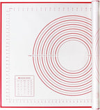 Yansumi Silicone Pastry Mat Extra Large Non-Slip Mat for Rolling Dough Pie Crust and Baking Non-Stick with Measurements (Red, 32x24)