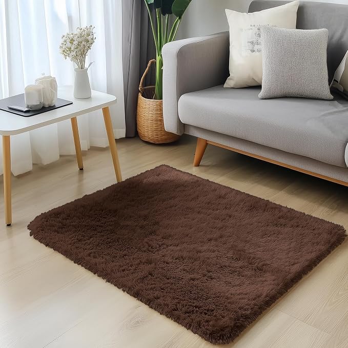 OLANLY 2x2 Machine Washable Small Rug, Soft Fluffy Shaggy Throw Rug - Image 3