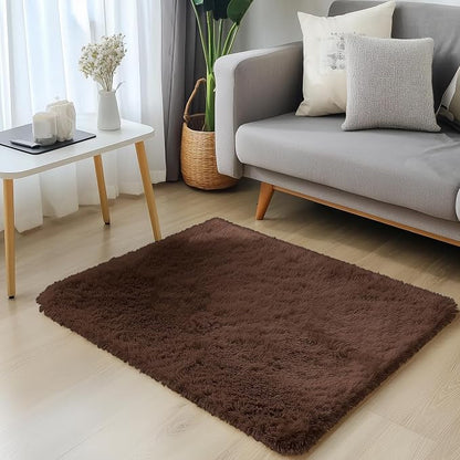 OLANLY 2x2 Machine Washable Small Rug, Soft Fluffy Shaggy Throw Rug - Image 3