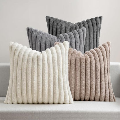 MIULEE Faux Fur Plush Decorative Throw Pillow Covers 20x20, Soft Boho Farmhouse by MIULEE