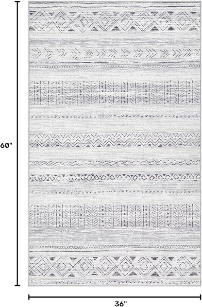 cotiled Washable 3x5 Entryway Rugs: Boho Moroccan Soft Small Rug | Solve Modern - Image 2