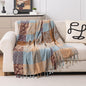 Bohemian Chenille Throw Blanket, Boho Jacquard Tassels Cover by Unknown