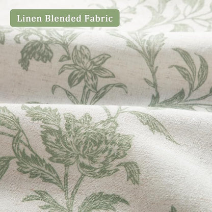 Sage Green Boho Floral 100% Blackout Curtains 90 Inch 2 Panels | Farmhouse - Image 4