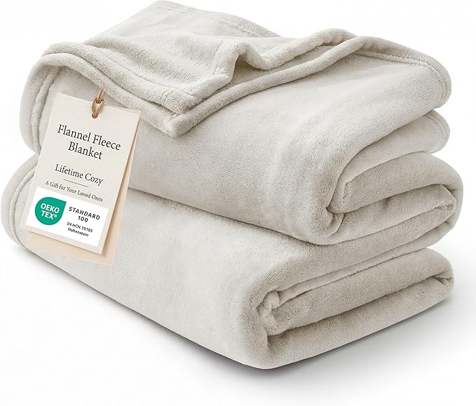 Bedsure GentleSoft Fleece Throw Blanket Linen by Unknown