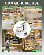 PYY Cake Decorating Machine - 4-12 Inch Automatic Cake Cream Spreading Machine for Cake Smoothing Machine, Electric Cake Turntable 60-320 RPM with Graduated Scrapers Maquina Para Decorar Pasteles
